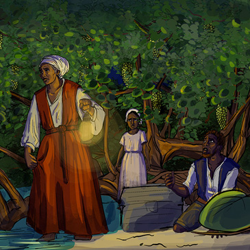 Enslaved people following the Saltwater Underground Railroad at Cape Florida, present-day Bill Baggs State Park, await a harrowing journey to freedom. Image rendered by the University’s New Experience Research and Design Lab (NERDLab).