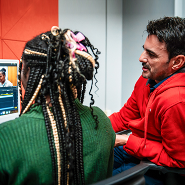 Photo by Michael Montero/University of Miami— First Star - Professor Kele Stewart’s communications film class.